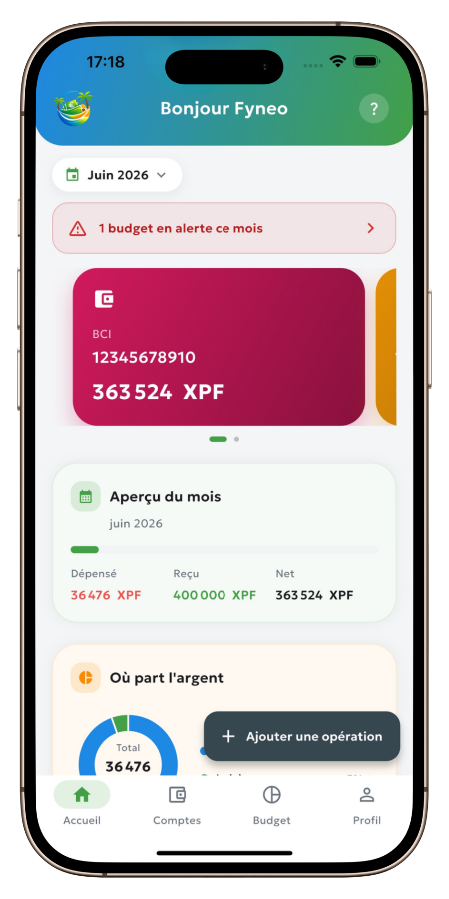 Aperçu de l'application Fyneo
